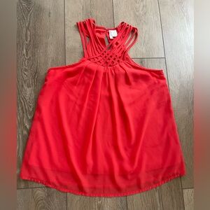Japna Royal Strappy Top Chiffon High Neck Tank Top Blouse